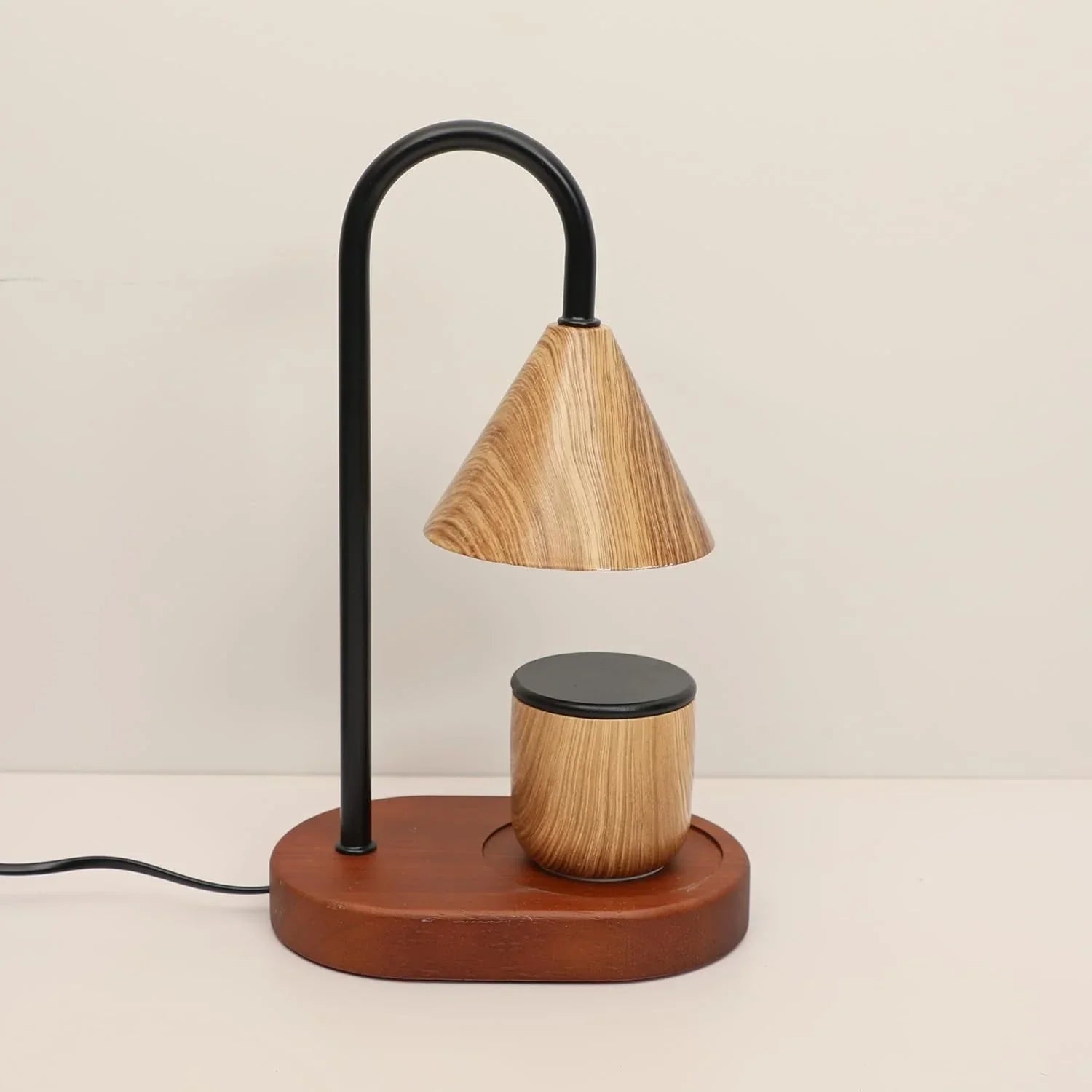 Candle Warmer Lamp Wood Grain Dimmable Wax Melt Warmer-4